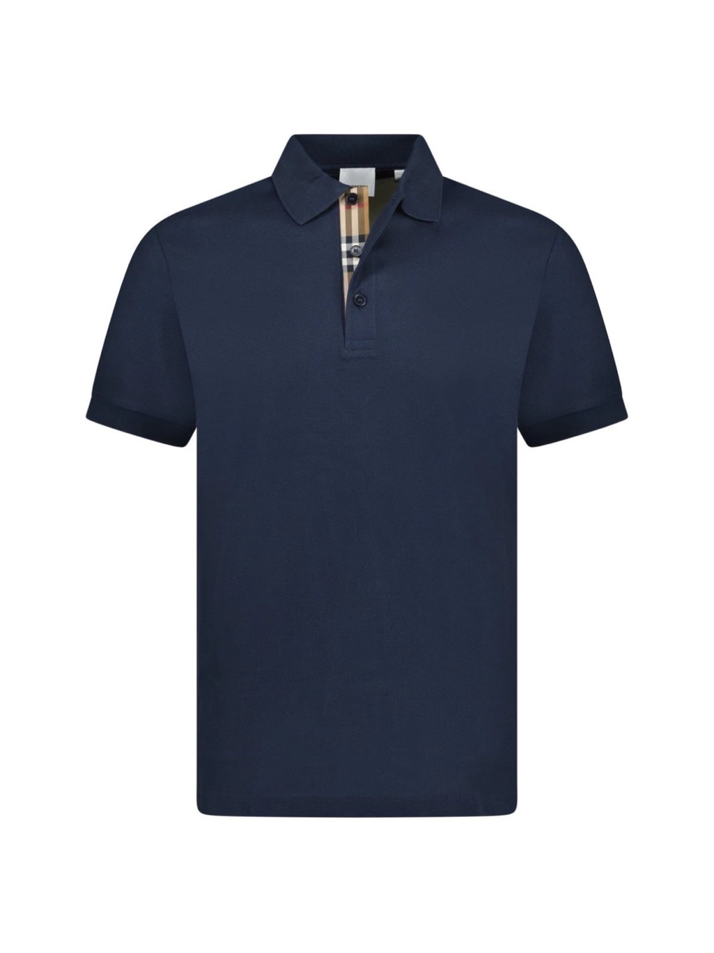 Burberry Hartford Men's Navy Polo Shirt With Check Trim